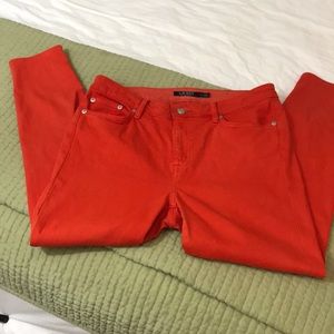 RL Orange Color Skinny Ankle Size 10